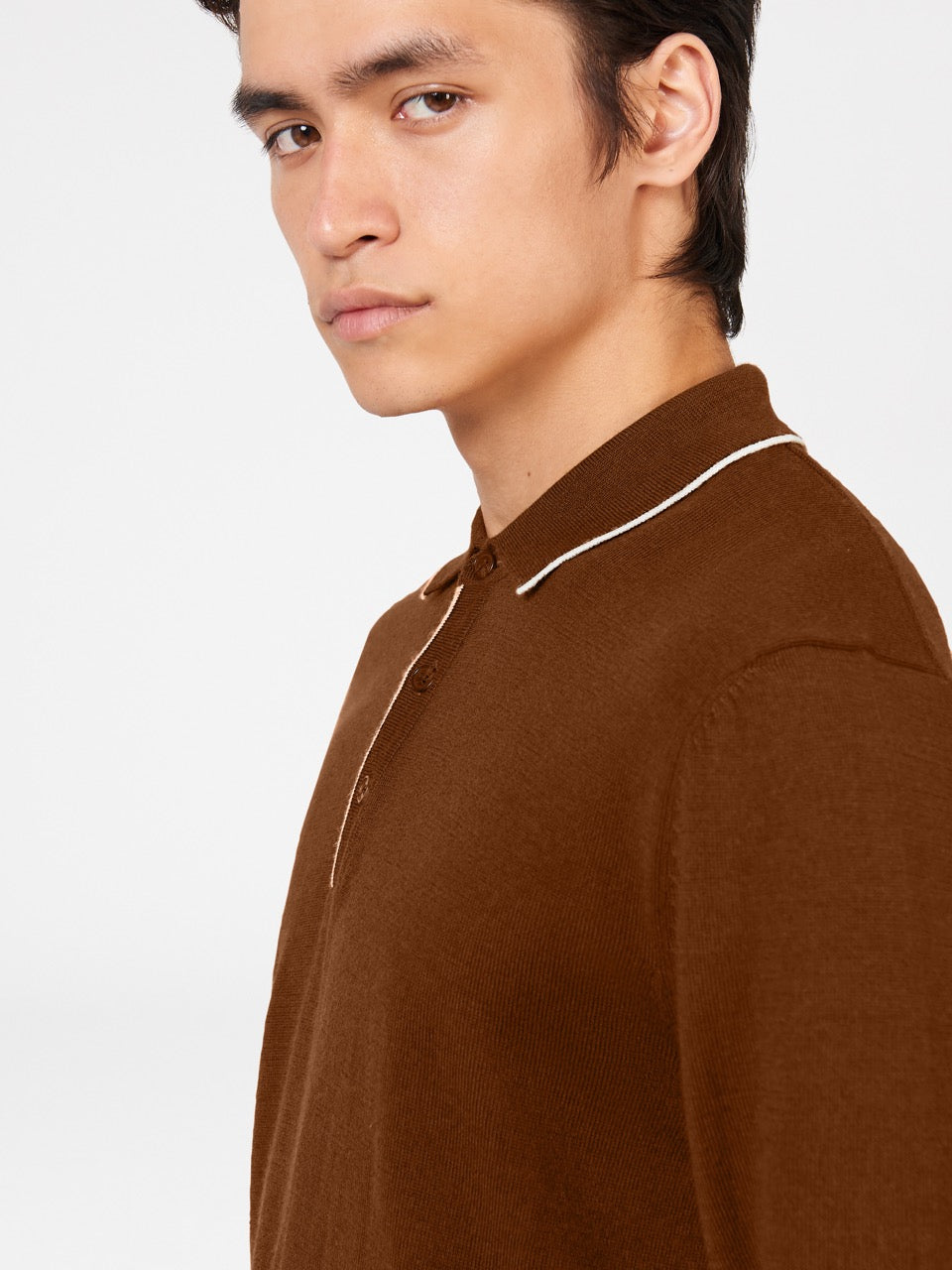 Pull à Col Polo Ben Sherman Tipped Merino Marron | UJD-34628214